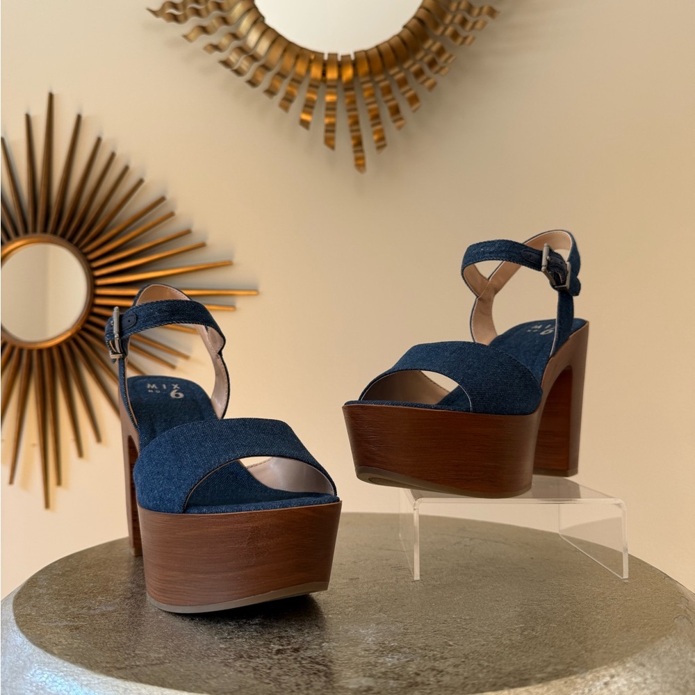 Mix No. 6 - Denim Platform Heels